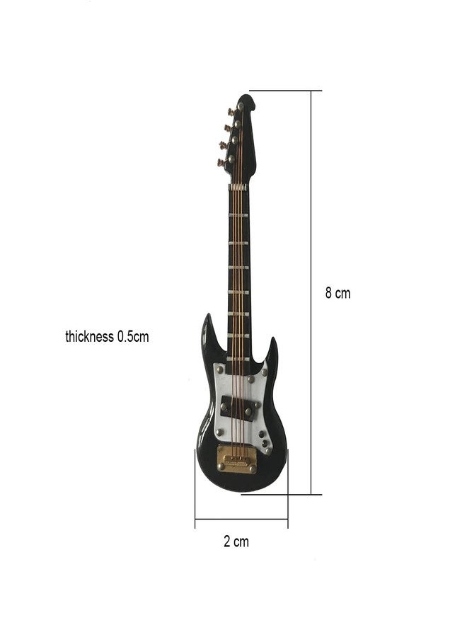 ALANO 10cm Black Wood & Brass Guitar Ornament Dollhouse Guitar (GE23B-8) - Image 3